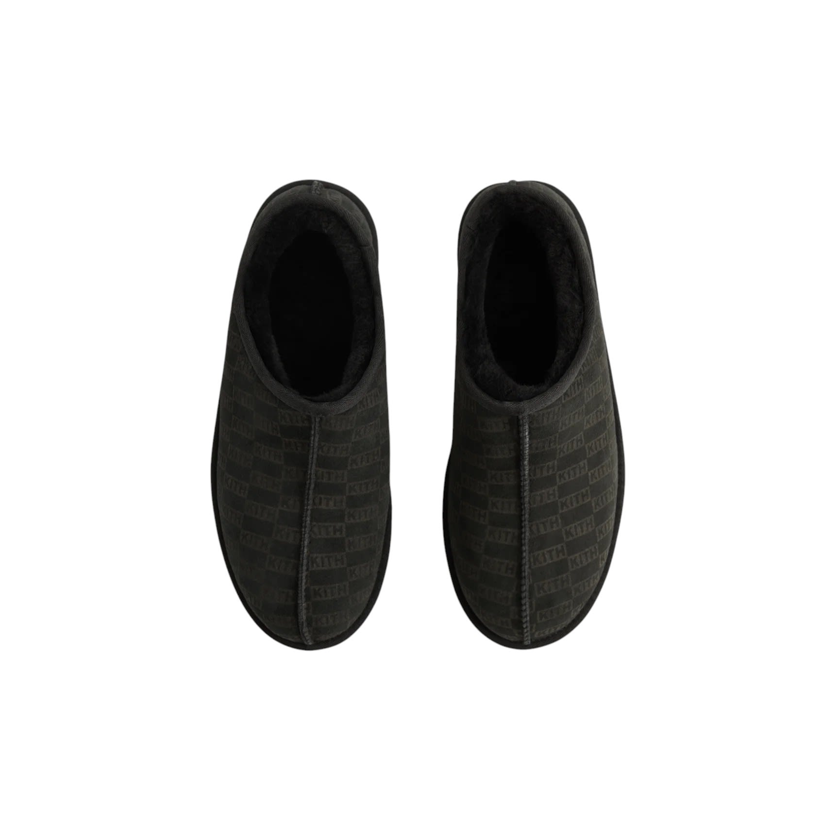 Kith Kithmas Monogram Shearling Slippers Black